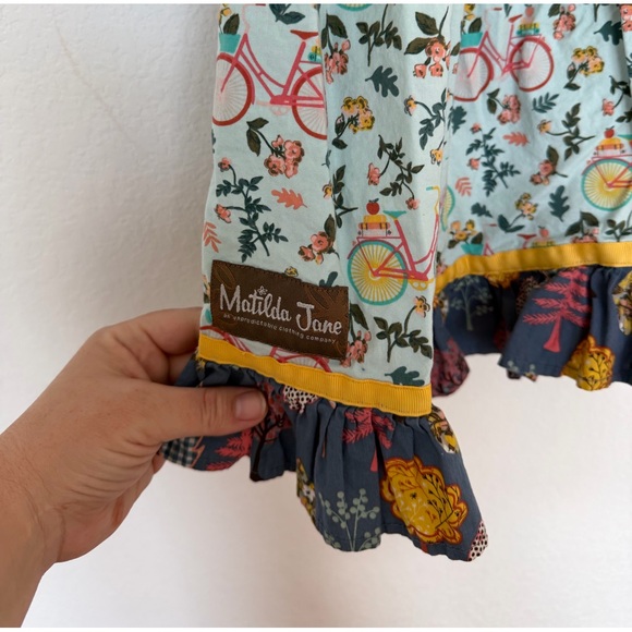 Matilda Jane Dress Ruffle Wonderment Bikes and Books Floral size 6 Pink - Picture 5 of 6